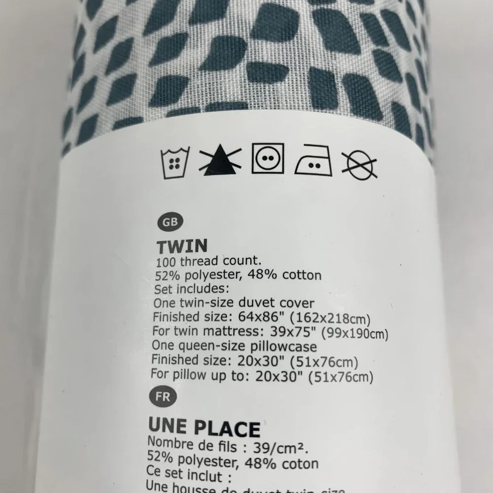 Ikea Tradkrassula 603.928.25 Duvet Cover 1 Pillowcase Twin Polyester/Cotton 6131